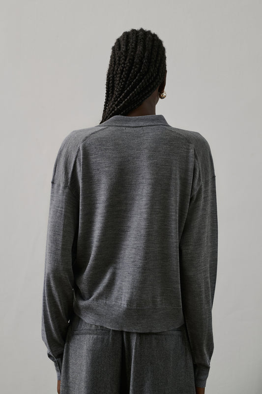 Polo Fleming - Gris Chiné - Laine - Femme