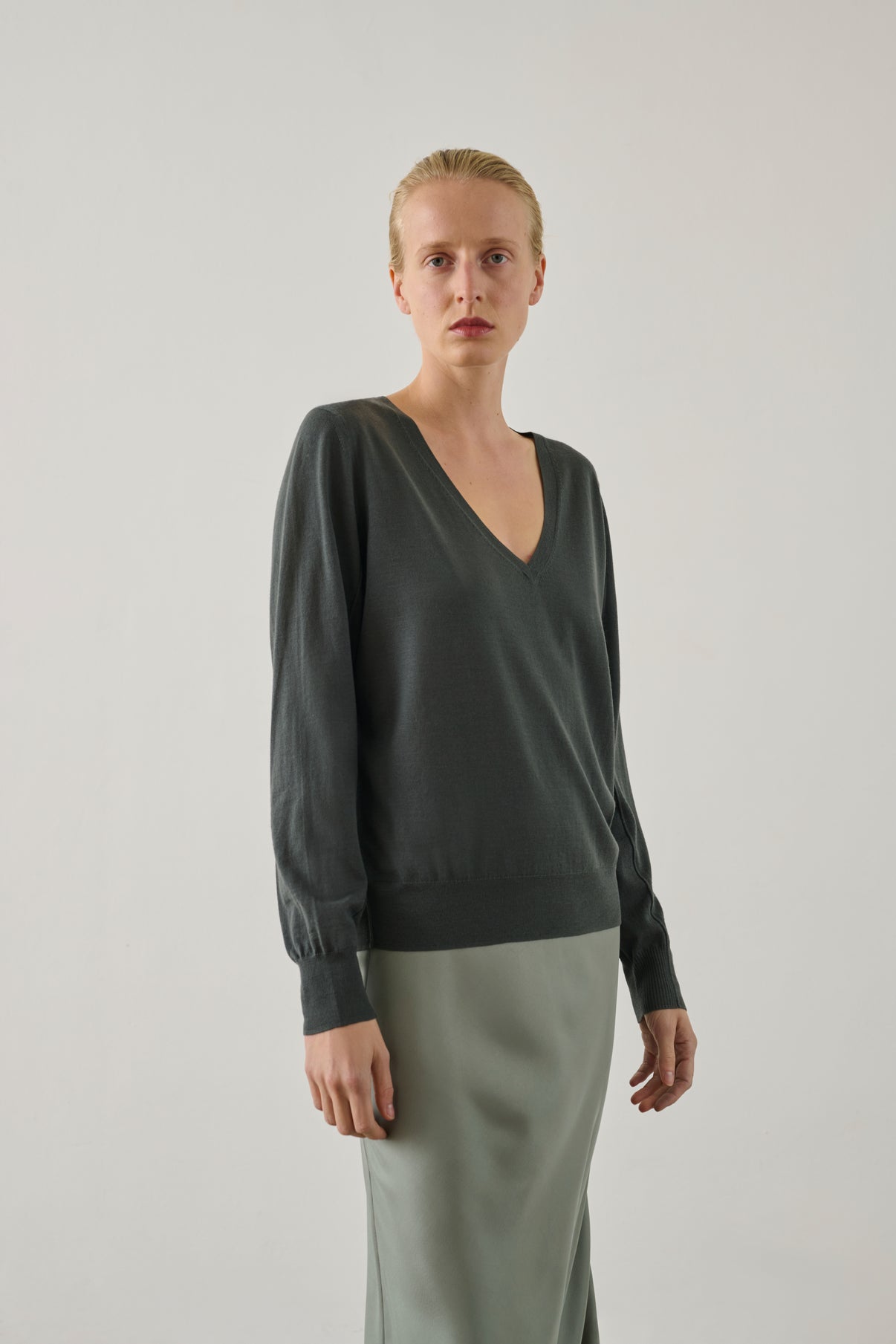 Pull Derek - Gris/Bleu - Laine mérinos - Femme vue 2