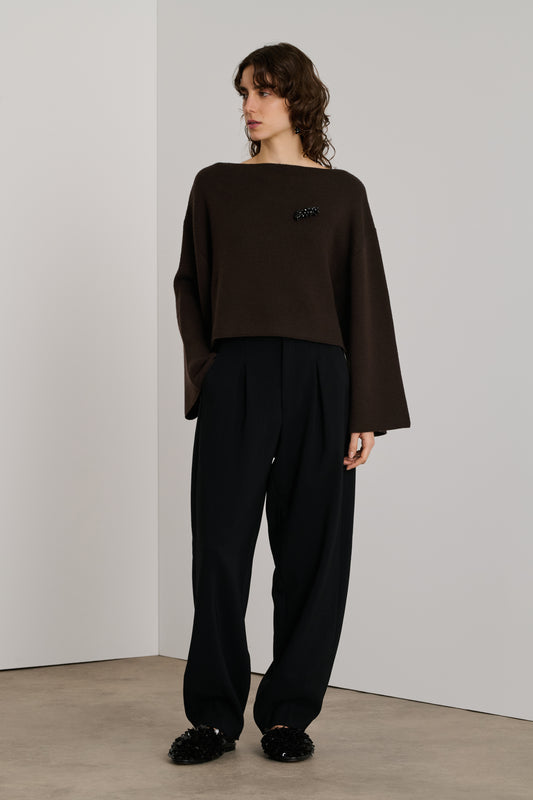 Pull Andrew - Marron - Laine Mérinos - Femme
