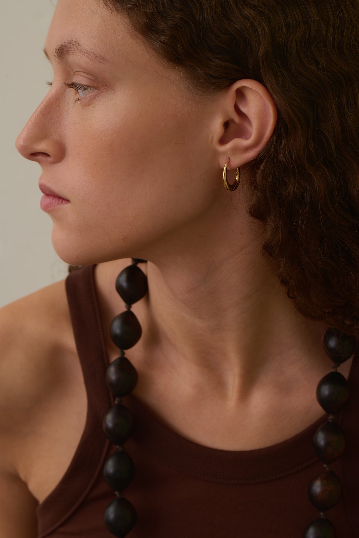 Grandes Créoles - Gold - Ligne Plate - Femme vue 3